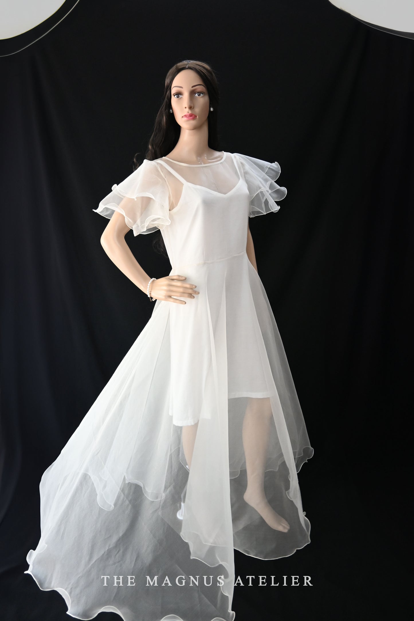 Women White Organza Dress For Wedding